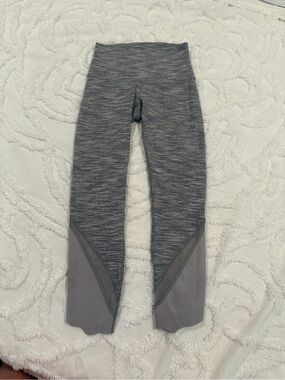 lululemon athletica Gray Marled High-Rise Leggings with Charcoal Panels